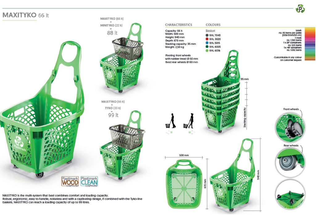 MaxiTyco 66 Litre Basket Specification